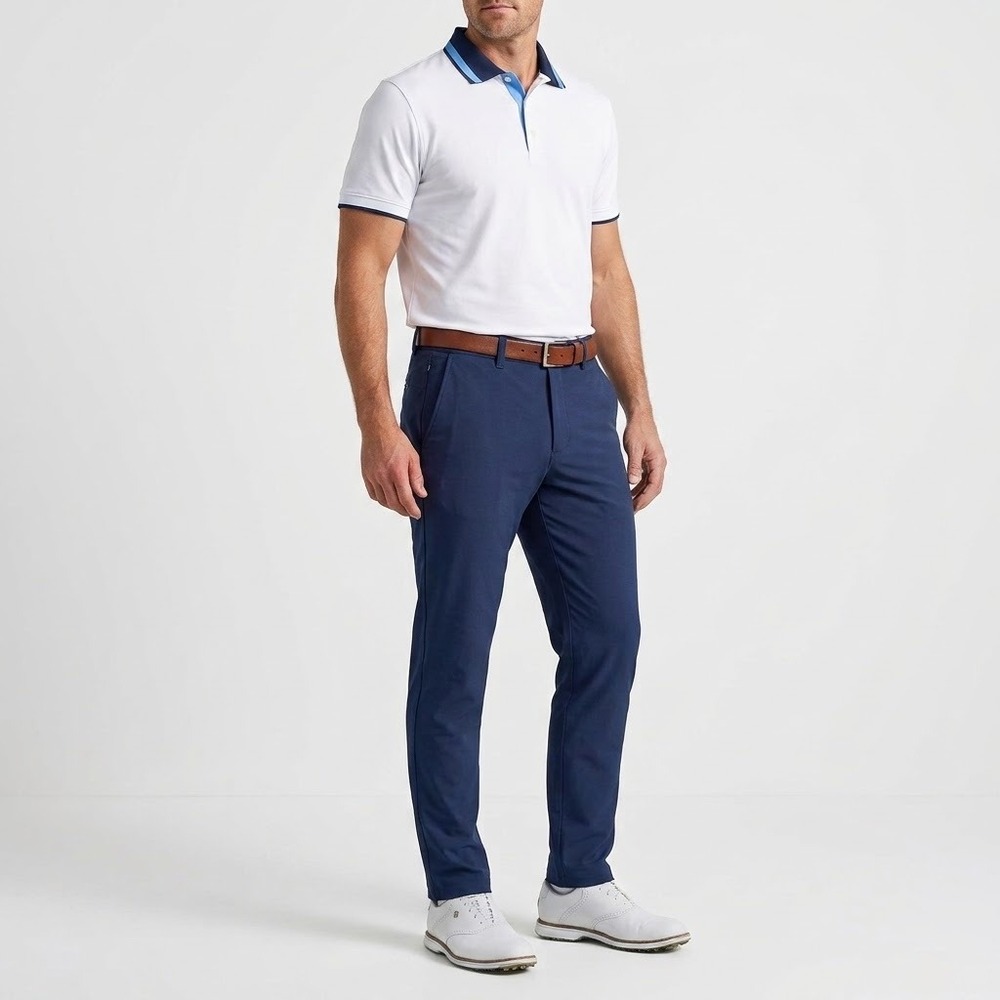 Fabletics Mens Medium Navy Blue The Only Pant Water Resistant Tech Chino Golf